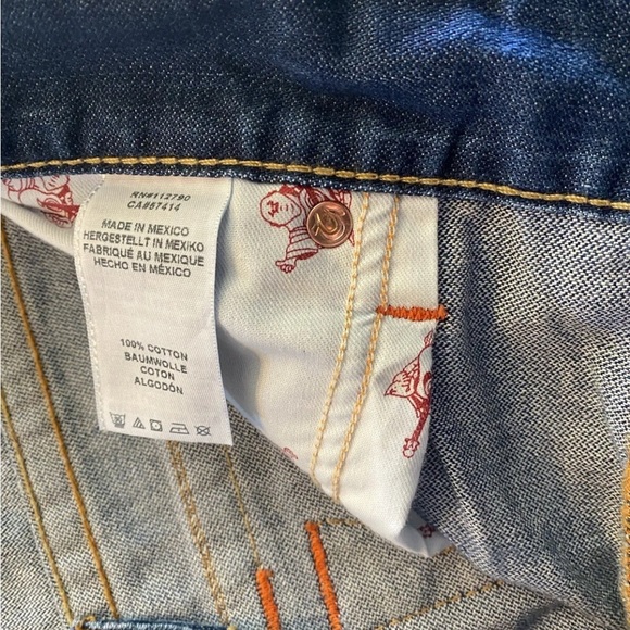 SOLD True Religion World Tour Jeans Section Straight Seat 34 Size 40 Men USA - Picture 4 of 9